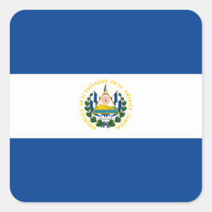 Cuadrada Pegatina de la bandera de El Salvador