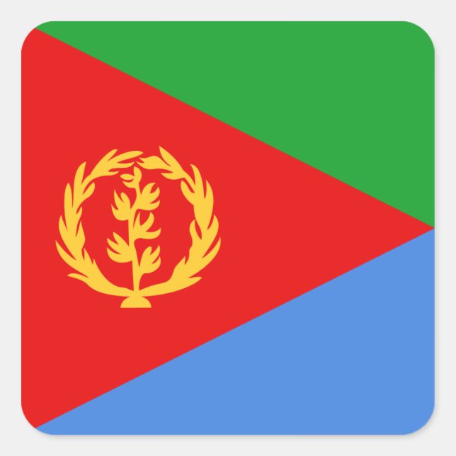 Cuadrada Pegatina de la bandera de Eritrea (Anverso)