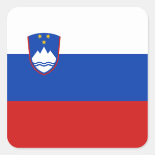 Cuadrada Pegatina de la bandera de Eslovenia