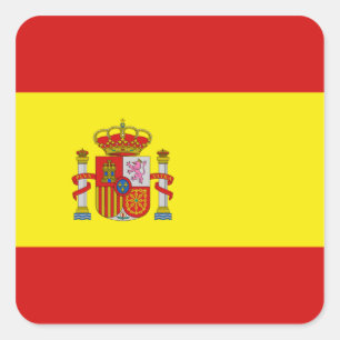 Cuadrada Pegatina de la bandera de España