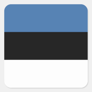 Cuadrada Pegatina de la bandera de Estonia