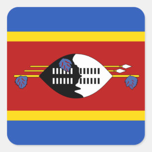 Cuadrada Pegatina de la bandera de Eswatini