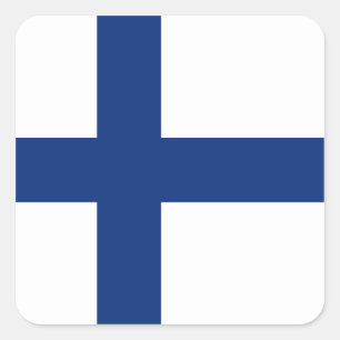 Cuadrada Pegatina de la bandera de Finlandia