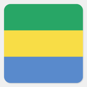 Cuadrada Pegatina de la bandera de Gabón