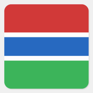 Cuadrada Pegatina de la bandera de Gambia