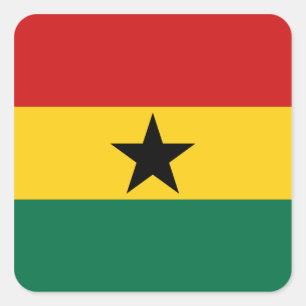 Cuadrada Pegatina de la bandera de Ghana