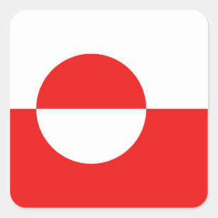 Cuadrada Pegatina de la bandera de Groenlandia