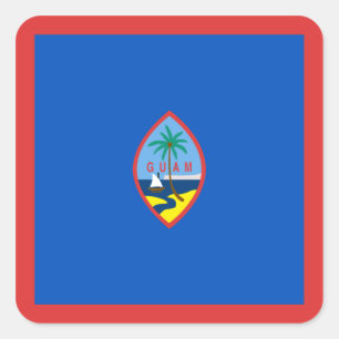 Cuadrada Pegatina de la bandera de Guam