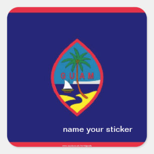 Cuadrada Pegatina de la bandera de Guam