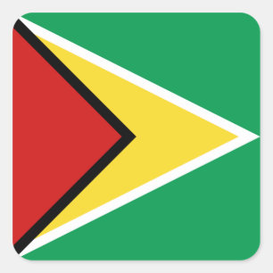 Cuadrada Pegatina de la bandera de Guyana
