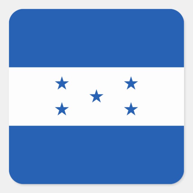 Cuadrada Pegatina de la bandera de Honduras (Anverso)