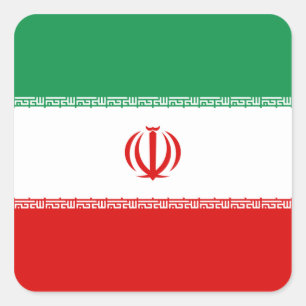 Cuadrada Pegatina de la bandera de Irán