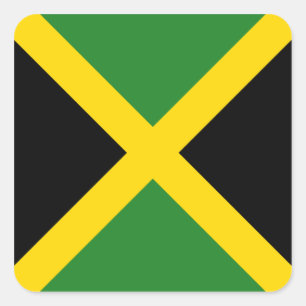 Cuadrada Pegatina de la bandera de Jamaica