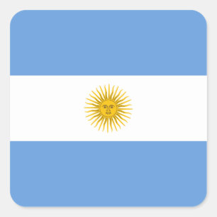 Cuadrada Pegatina de la bandera de la Argentina
