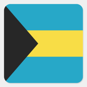 Cuadrada Pegatina de la bandera de las Bahamas