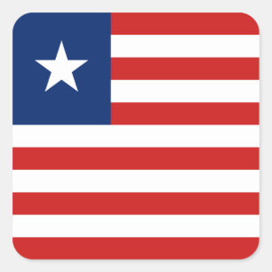 Cuadrada Pegatina de la bandera de Liberia