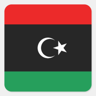 Cuadrada Pegatina de la bandera de Libia