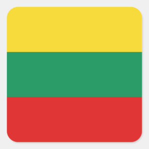 Cuadrada Pegatina de la bandera de Lituania
