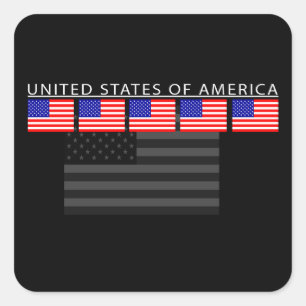 Cuadrada Pegatina de la bandera de los Estados Unidos de