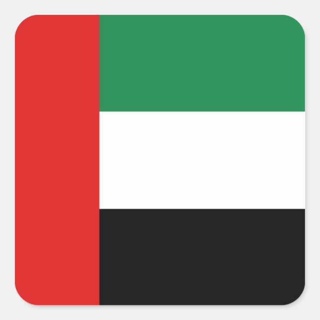 Cuadrada Pegatina de la bandera de los UAE (Anverso)