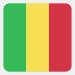 Cuadrada Pegatina de la bandera de Malí