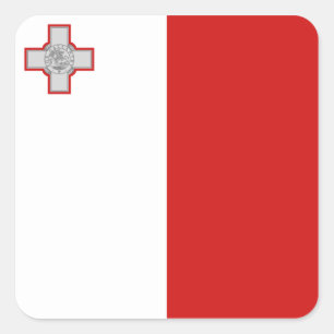 Cuadrada Pegatina de la bandera de Malta