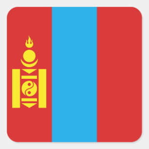 Cuadrada Pegatina de la bandera de Mongolia