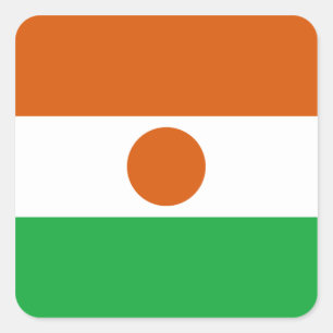 Cuadrada Pegatina de la bandera de Níger