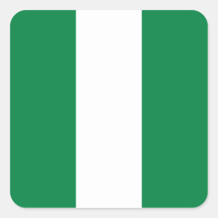 Cuadrada Pegatina de la bandera de Nigeria