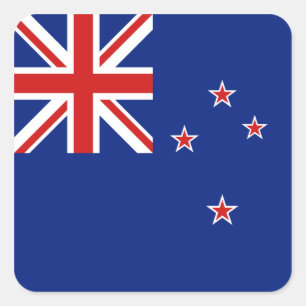 Cuadrada Pegatina de la bandera de Nueva Zelanda