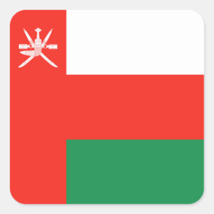 Cuadrada Pegatina de la bandera de Omán