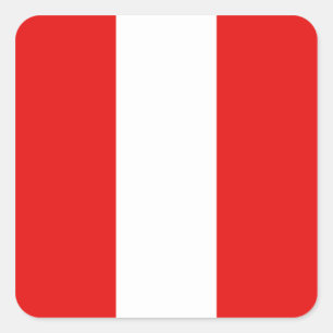 Cuadrada Pegatina de la bandera de Perú