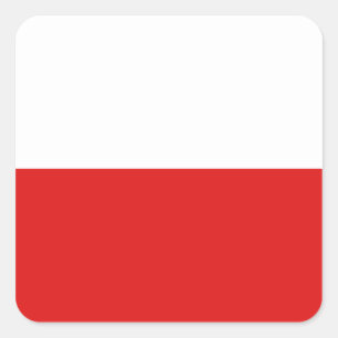 Cuadrada Pegatina de la bandera de Polonia