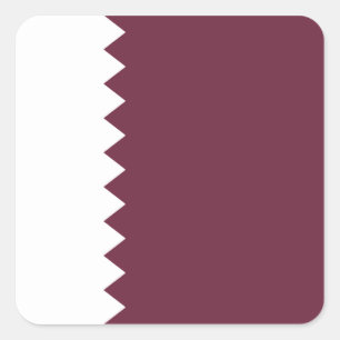 Cuadrada Pegatina de la bandera de Qatar