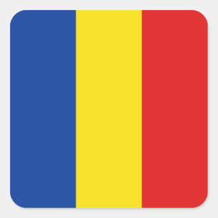 Cuadrada Pegatina de la bandera de Rumania