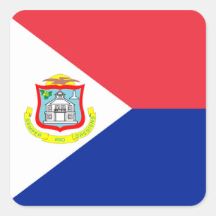 Cuadrada Pegatina de la bandera de San Martín