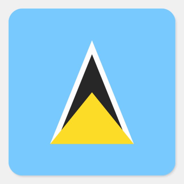 Cuadrada Pegatina de la bandera de Santa Lucía (Anverso)