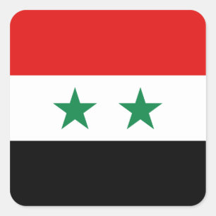 Cuadrada Pegatina de la bandera de Siria