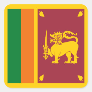 Cuadrada Pegatina de la bandera de Sri Lanka