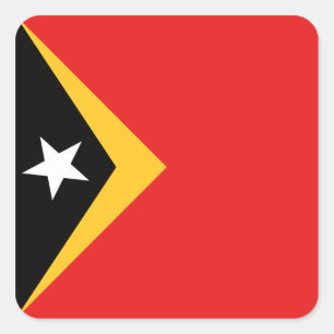 Cuadrada Pegatina de la bandera de Timor Oriental