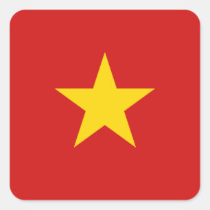 Cuadrada Pegatina de la bandera de Vietnam