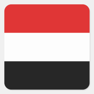 Cuadrada Pegatina de la bandera de Yemen