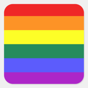Cuadrada Pegatina de la bandera del orgullo arcoiris
