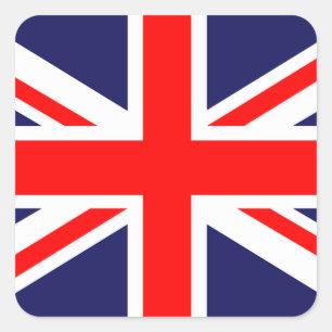 Cuadrada PEGATINA de la bandera del Reino Unido.