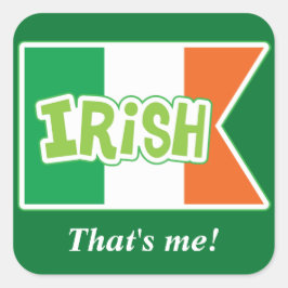 Cuadrada Pegatina de la bandera irlandesa