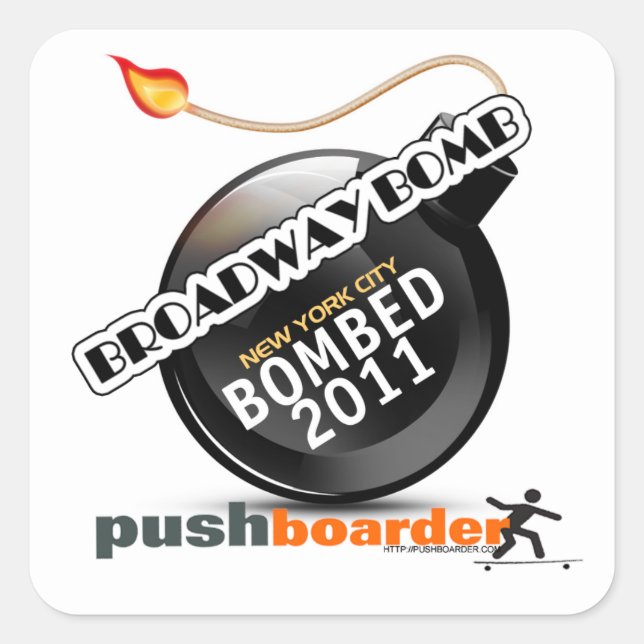 Cuadrada pegatina de la bomba de Broadway 2011 (Anverso)