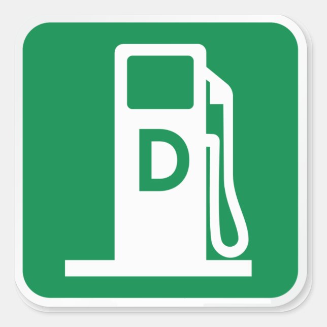 Cuadrada Pegatina de la bomba de combustible diesel únicame (Anverso)