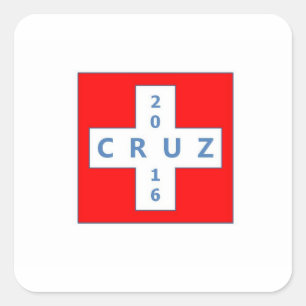 Cuadrada pegatina de la campaña cruz2016