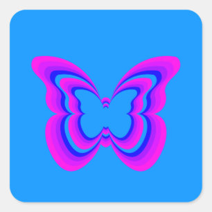 Cuadrada Pegatina de la colección de mariposa encantada