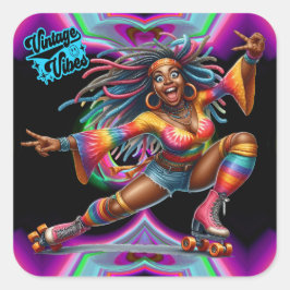 Cuadrada Pegatina de la cosecha de hippie de Me Colorful-Me